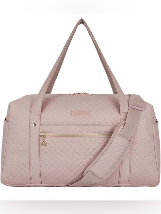 Bagsmart Handbags - Bagsmart Blush Pink Quilted Weekender Bag